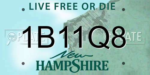 1B11Q8 New Hampshire License Plate