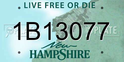 1B13077 New Hampshire License Plate