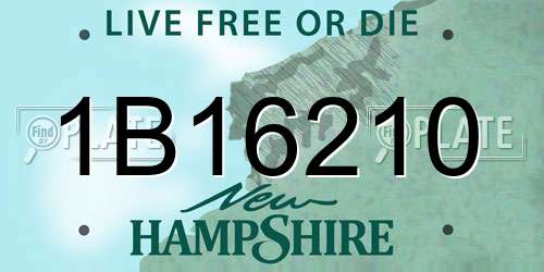 1B16210 New Hampshire License Plate