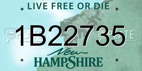 1B22735 New Hampshire License Plate