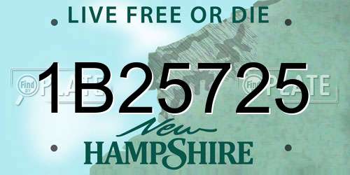 1B25725 New Hampshire License Plate