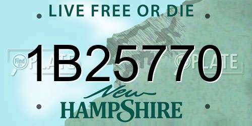 1B25770 New Hampshire License Plate