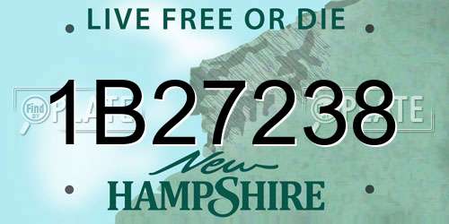 1B27238 New Hampshire License Plate