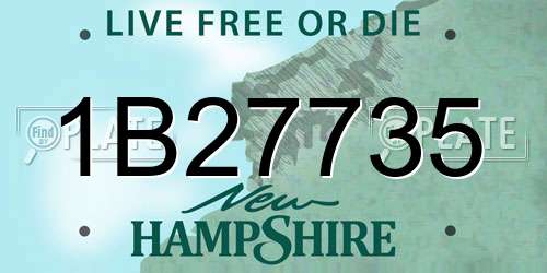1B27735 New Hampshire License Plate