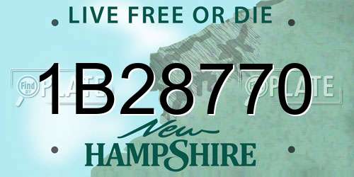 1B28770 New Hampshire License Plate