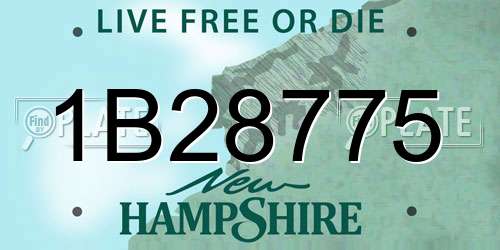 1B28775 New Hampshire License Plate