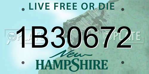1B30672 New Hampshire License Plate