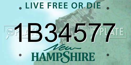 1B34577 New Hampshire License Plate