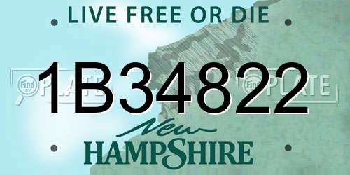 1B34822 New Hampshire License Plate
