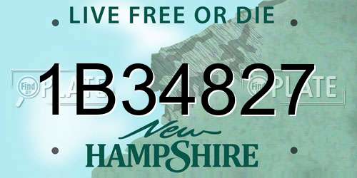 1B34827 New Hampshire License Plate
