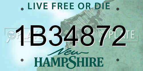 1B34872 New Hampshire License Plate