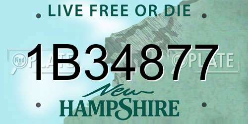 1B34877 New Hampshire License Plate