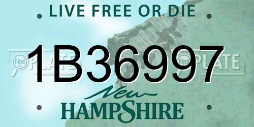 1B36997 New Hampshire License Plate