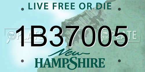 1B37005 New Hampshire License Plate