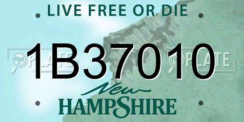1B37010 New Hampshire License Plate