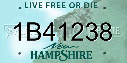 1B41238 New Hampshire License Plate