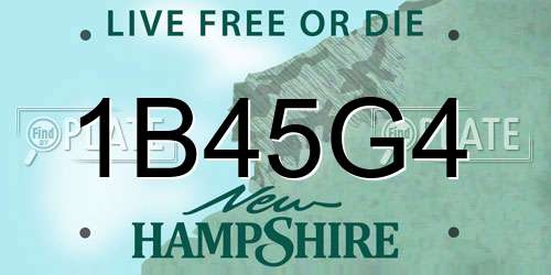 1B45G4 New Hampshire License Plate