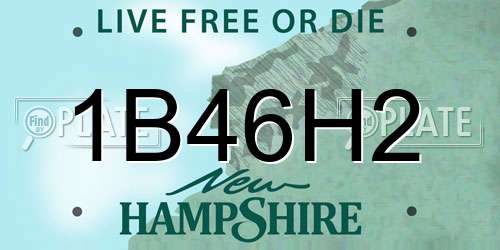 1B46H2 New Hampshire License Plate