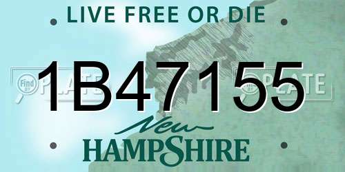 1B47155 New Hampshire License Plate
