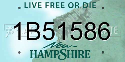 1B51586 New Hampshire License Plate