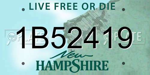 1B52419 New Hampshire License Plate