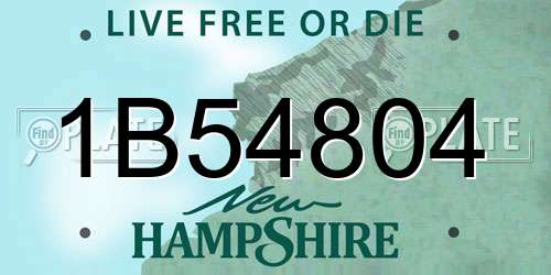 1B54804 New Hampshire License Plate