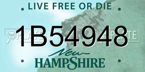1B54948 New Hampshire License Plate