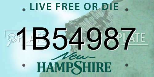 1B54987 New Hampshire License Plate