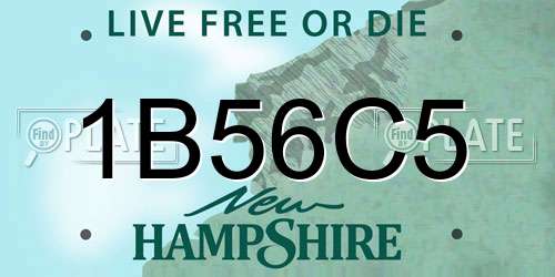 1B56C5 New Hampshire License Plate