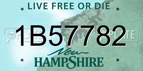 1B57782 New Hampshire License Plate
