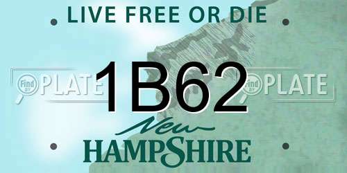 1B62 New Hampshire License Plate
