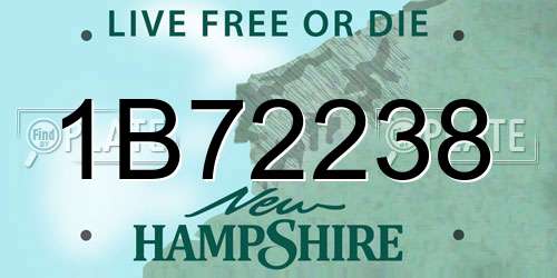 1B72238 New Hampshire License Plate
