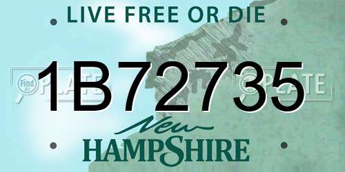 1B72735 New Hampshire License Plate