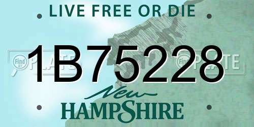 1B75228 New Hampshire License Plate