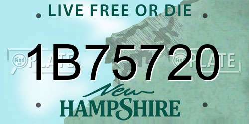 1B75720 New Hampshire License Plate