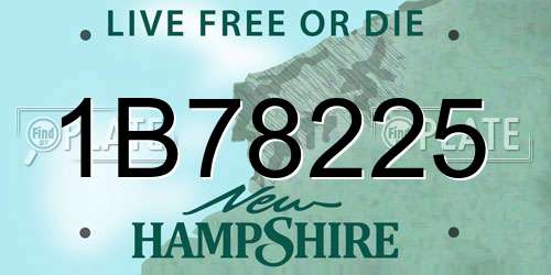 1B78225 New Hampshire License Plate