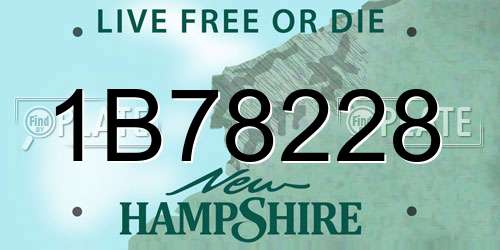 1B78228 New Hampshire License Plate