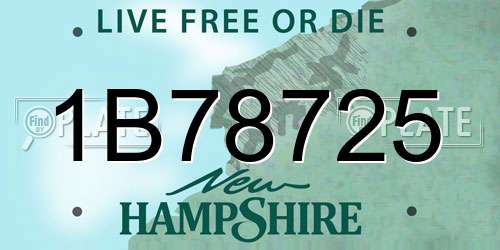 1B78725 New Hampshire License Plate
