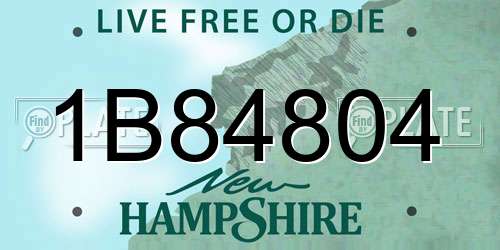 1B84804 New Hampshire License Plate