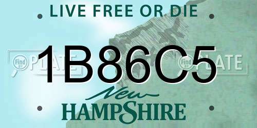 1B86C5 New Hampshire License Plate