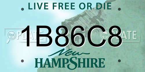 1B86C8 New Hampshire License Plate