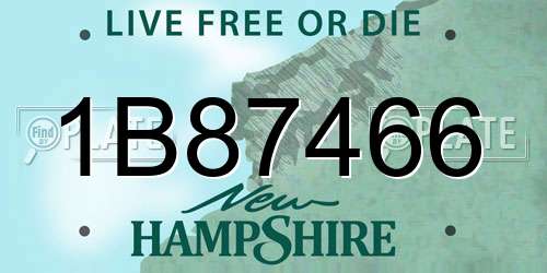 1B87466 New Hampshire License Plate