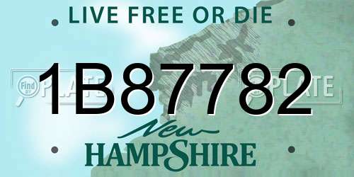 1B87782 New Hampshire License Plate