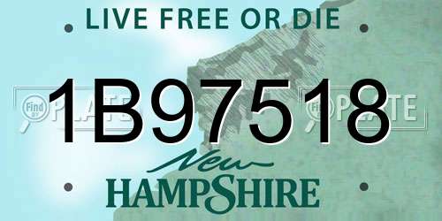 1B97518 New Hampshire License Plate