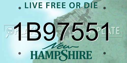 1B97551 New Hampshire License Plate