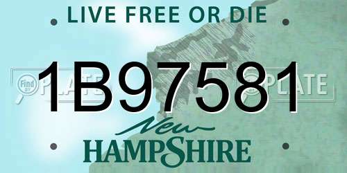 1B97581 New Hampshire License Plate