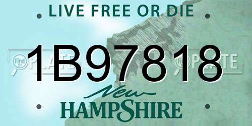 1B97818 New Hampshire License Plate