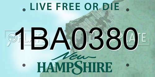 1BA0380 New Hampshire License Plate