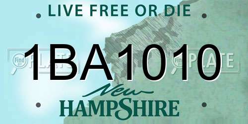 1BA1010 New Hampshire License Plate