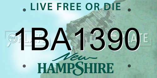 1BA1390 New Hampshire License Plate